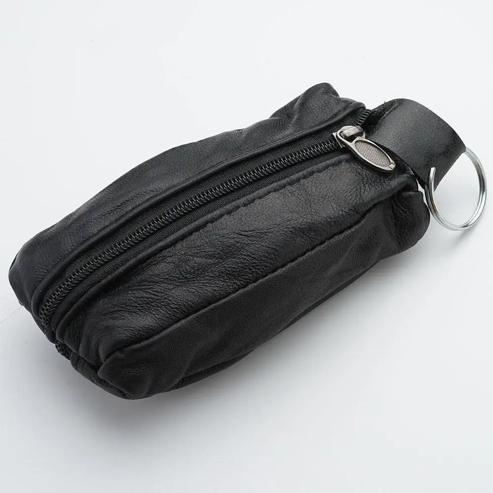 Genuine Leather Keychain Change Bag For Men Women Fashion Clutch Key Holder Organizer Mini Coin Purse Coin Change Storage Bag change bag