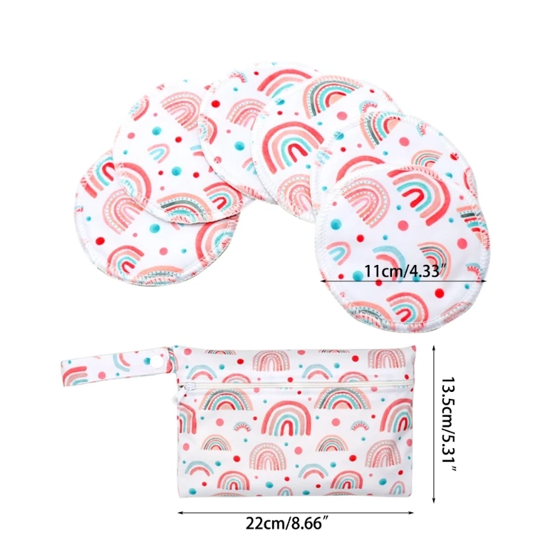 1 Set Bamboo Nursing Pads with Portable Diaper Organiser Nanny Bag Comfortable Leakproof Breast Pads for New Mom 3