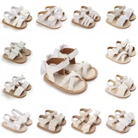 2023Cute Pre School Summer Sandals White Baptist Princess Casual Soft Rubber Sole Anti slip Single Shoes 0-18MBaby Walking Shoes 1