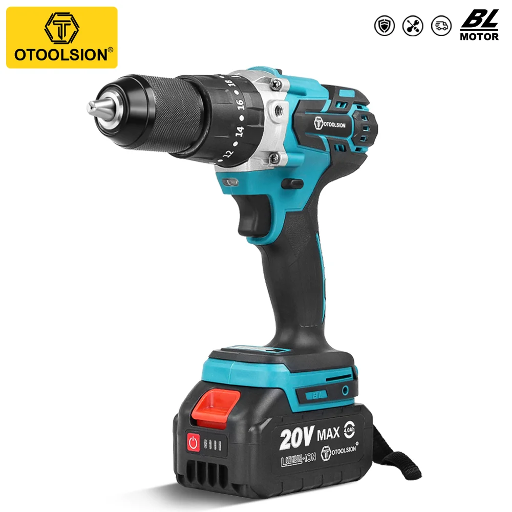 

OTOOLSION 20V Brushless Impact Drill Drill Bit 13MM Cordless Ice Drill Screwdriver Power Tool for Ice Breaking Fishing In Winter