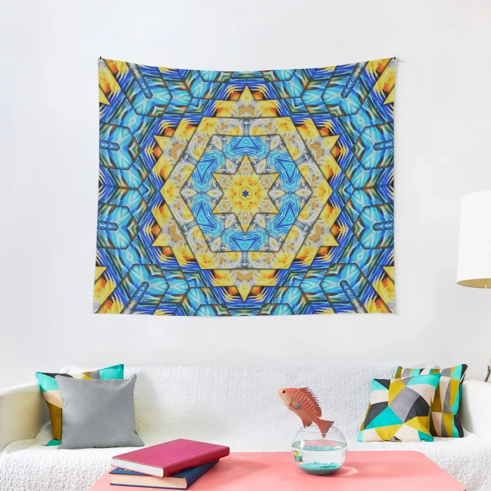 

Beautiful Golden Mandala Star Tapestry Decoration Aesthetic Room Decoration Korean Style Tapestry