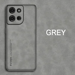 Luxury Sheepskin Leather Phone Case - Premium PU Protection Cover for MOTO Edge60 Fusion (Grey)