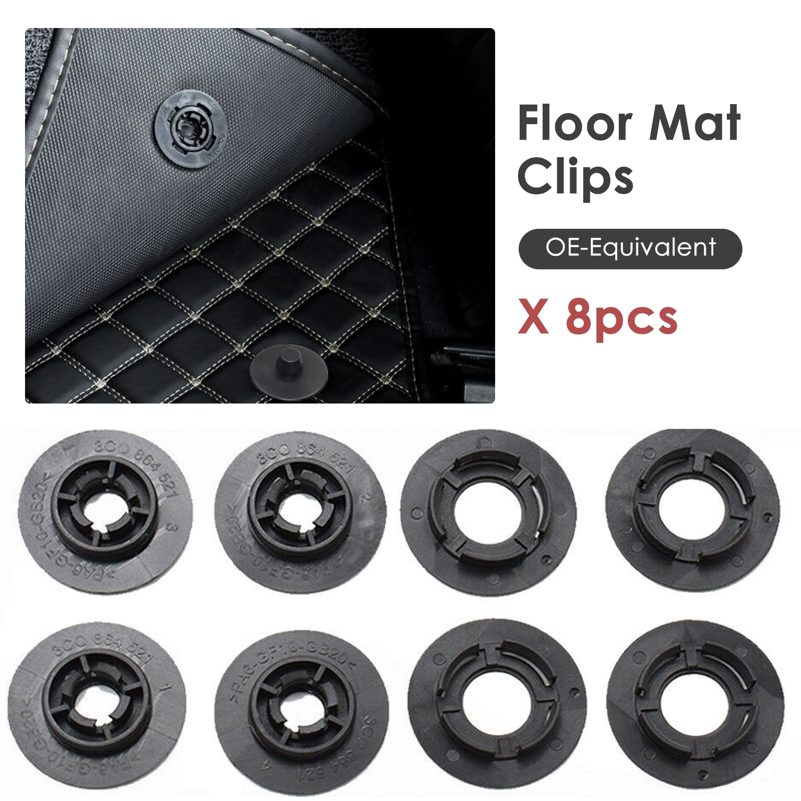 4SetCarFloorMatCaretClipsUniversalRetentionFixingForHolders