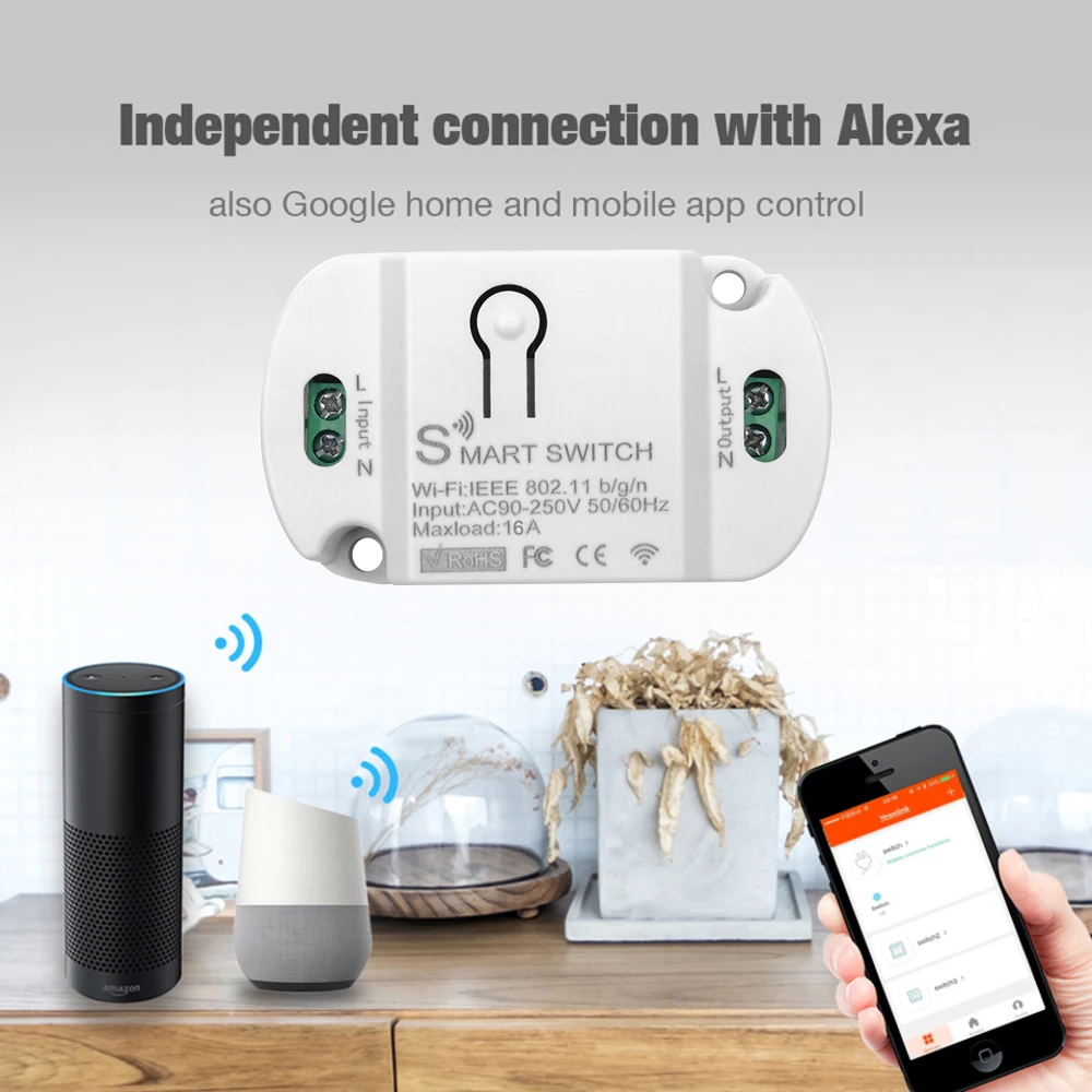 Tuya DIY WiFi Smart Light Switch Universal Breaker Timer Voice Control Via Alexa Google Home Smart Life APP Wireless Control New