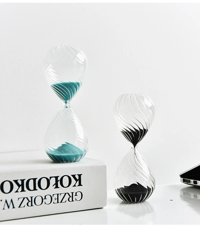 5/15/30 Minutes New Glass Hourglass Multi-Coloured Sand Timer Threaded Sand Clock Family Table Decoration Crafts Children's Gift 3