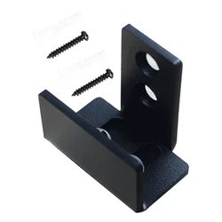 Black Ground Guide Rail Sliding Door Floor Bottom Barn Wall Mount Guides Adjustable Stopper for Stoppers Flooring
