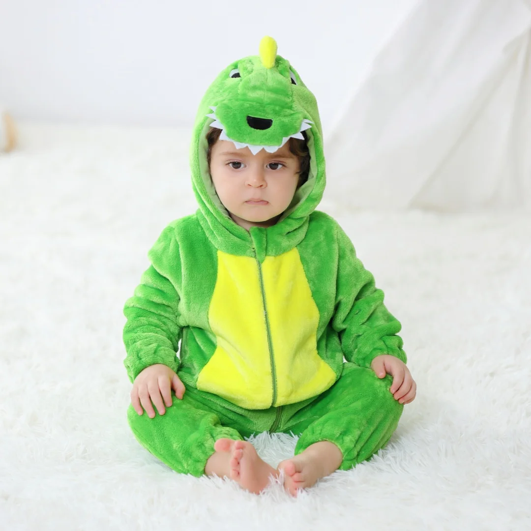 Baby Girls Long-sleeve Onesies Kigurumi Infant Dinosaur Animal Cartoon Romper Newborn Boys Pajamas For Christmas Halloween 3