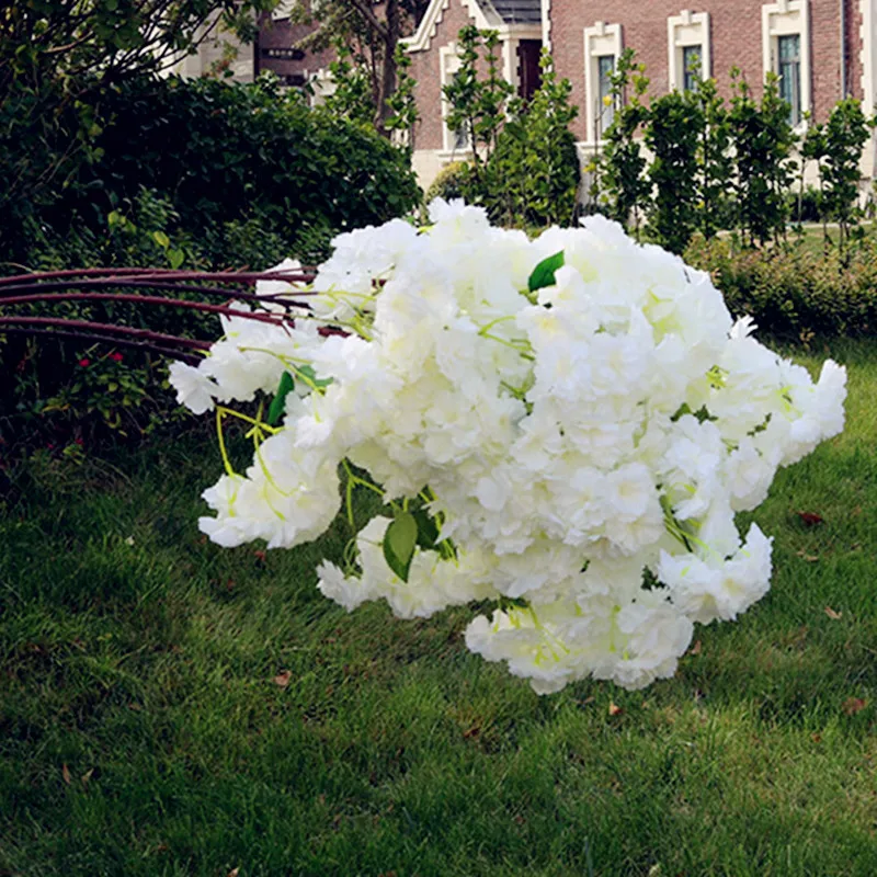 

Top Quality Artificial Flower Upscale Cherry Blossom Branch Ceiling Hanging Garland Wedding DIY Props Home Decor 50 Pcs