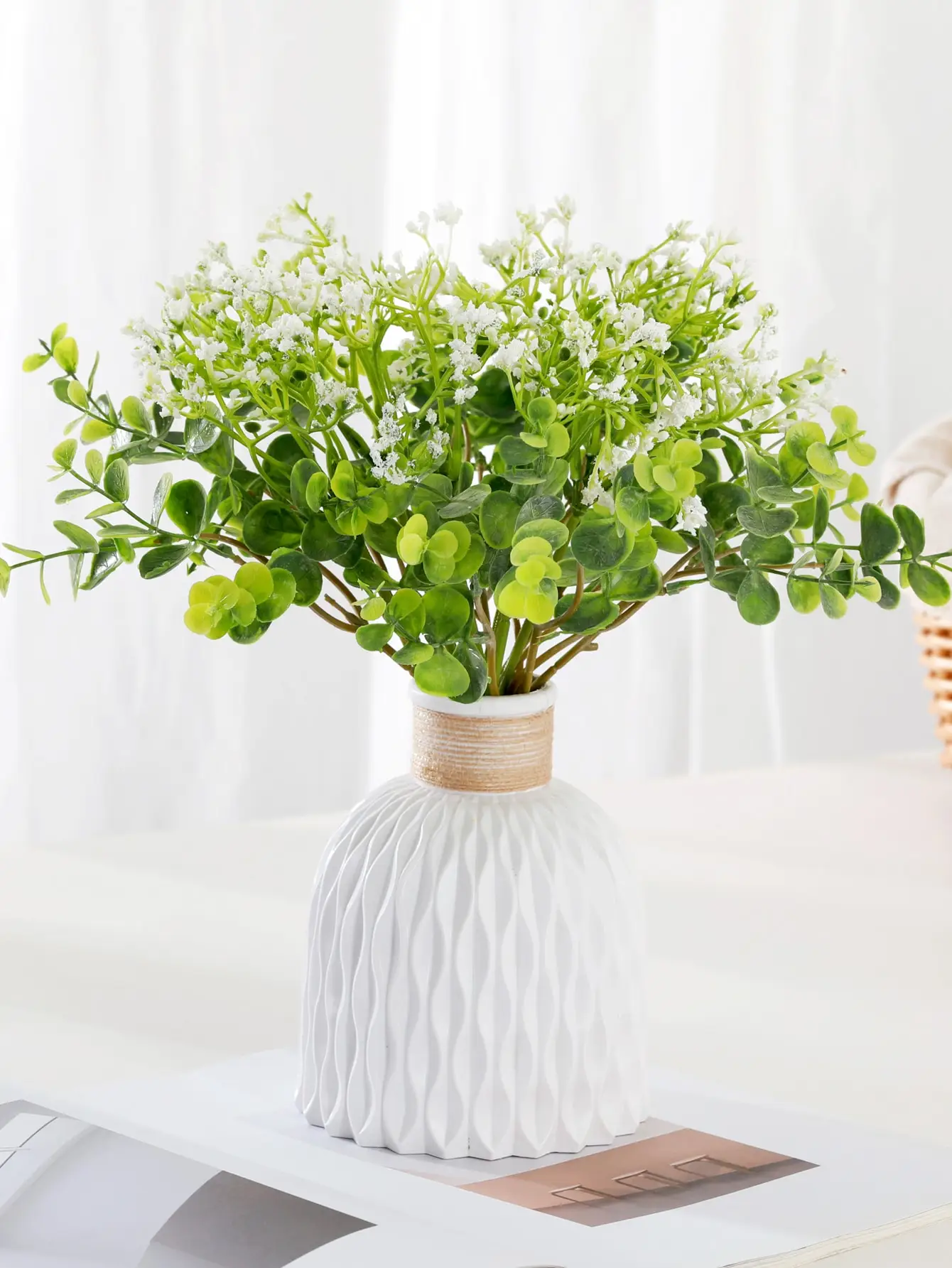 مزهرية زخرفية بلاستيكية لسطح الطاولة 1/2، مزهرية ا...