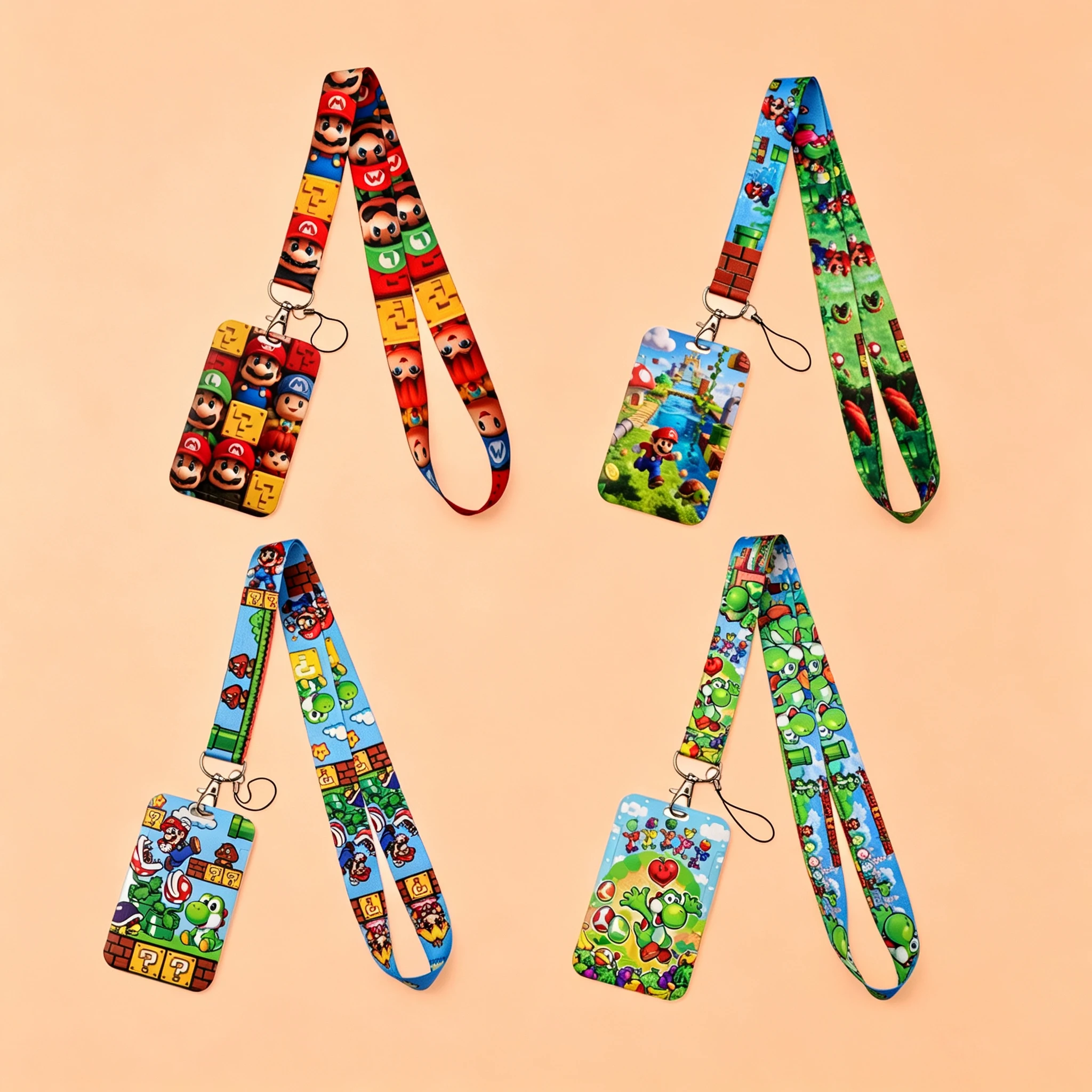 Vibrant Video Game Lanyard with Card Holder - Ideal for Students, Office, and Travel