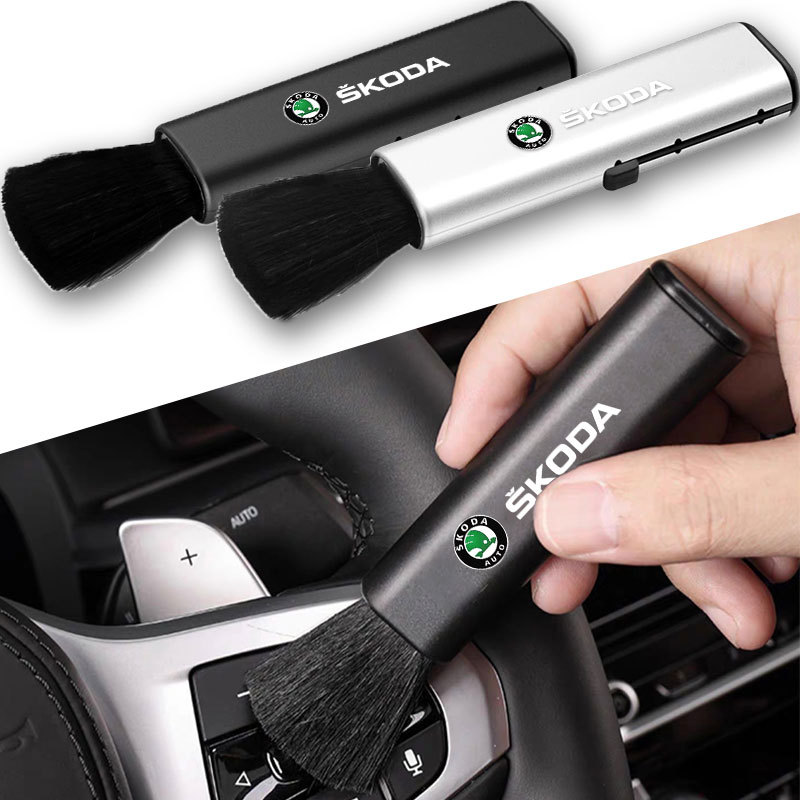 Car Interior Cleaning Brush Air Conditioning Vent Cleaning Brush For Skoda Octavia Rapid Kodiaq Karoq Superb Fabia Kamiq Visions