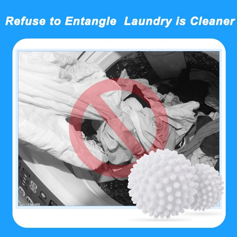 Laundry Ball 4/2Pcs Magic Reusable Anti-Winding Drying Fabric Softener for Washing Machine