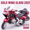 1:11 Honda Gold Wing GL800 2021 Motorcycle Model Toy Car Linkage Steering Shock Absorption Motorbike Models Boys Birthday Gifts 1