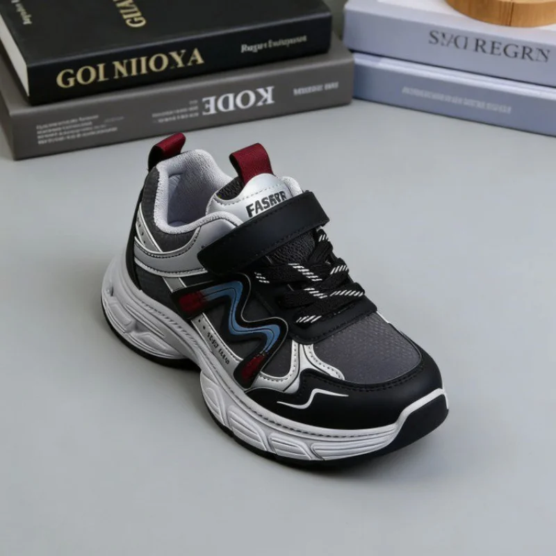 어린이용 PU 가죽 스포츠 신발 트렌디 패션 십대 아동용 스니커즈 미끄럼 방지 남아 여아 러닝 신발