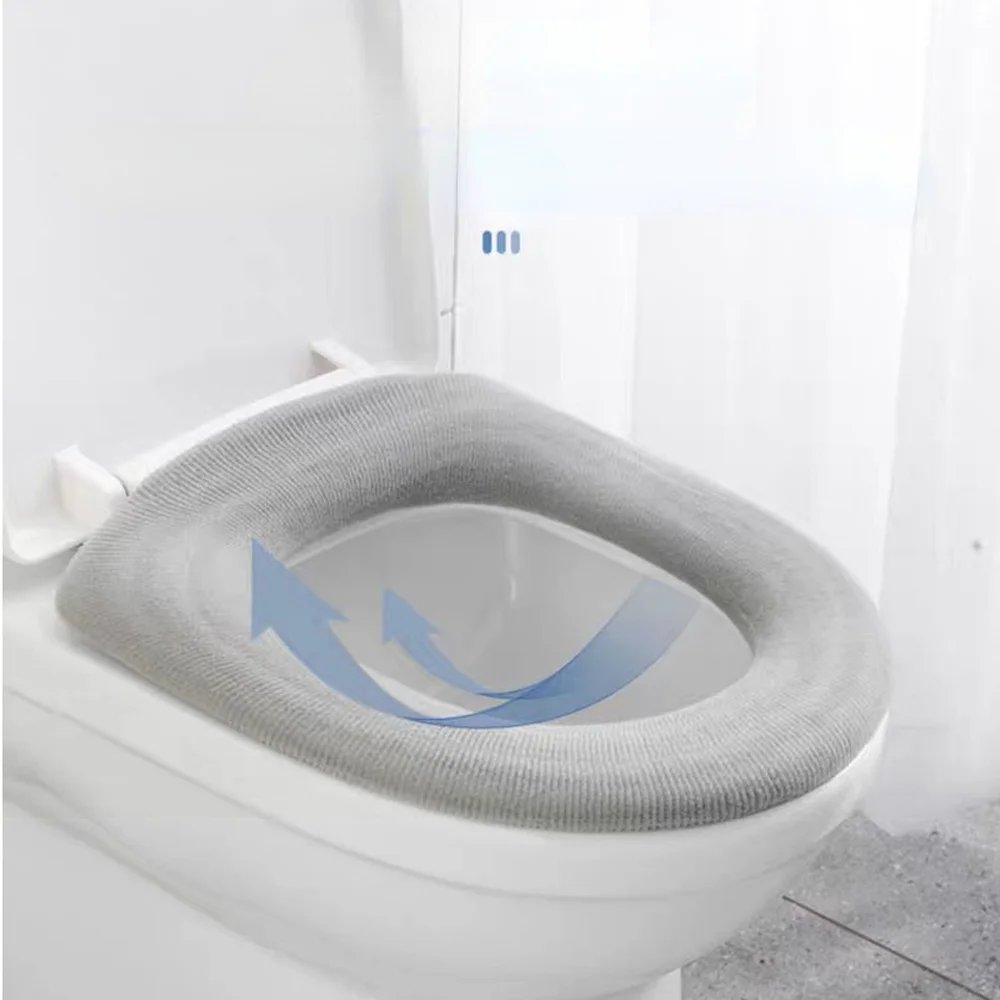 Toilet Seat Cover Waterpoof Soft Toilet Seat Cover Bathroom Washable Closestool Mat Pad Cushion O-shape Toilet Seat Bidet Cover Accessories