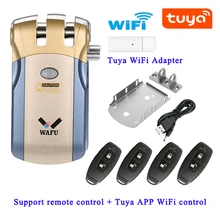  Tuya APP WiFi Wireless Smart Remote Control Electric Lock WF-019 Invisible Keyless Entry Door Lock For Indoor Home Office Used 