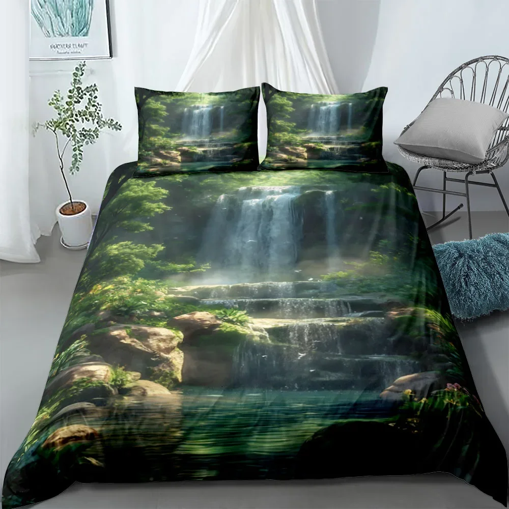 Mirror Waters Duvet Cover Set UK Single Double Queen US Twin Full King Size pkm Bed Linen Set