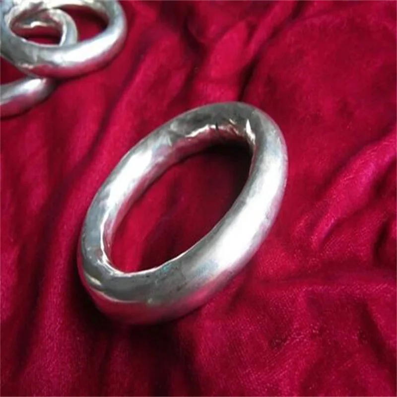Ethnic jewelry Personality Handmade Miao silver bracelet Exaggerated glossy hollow bracelet