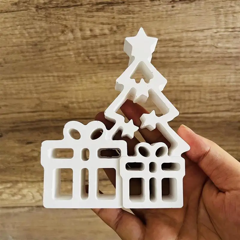 Christmas Series Plaster Silicone Mold DIY Snowman Christmas Tree Ornament Soap Resin Gypsum Mould Crafts Home Holiday Decor