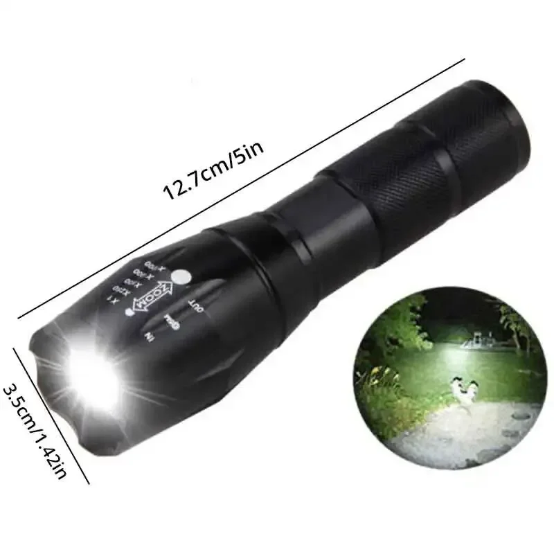 LED Flashlights T6 Strong Light Flashlight Aluminum Alloy Telescopic Zoom Battery Version Charging Outdoor Searchlight Remote led flashlights