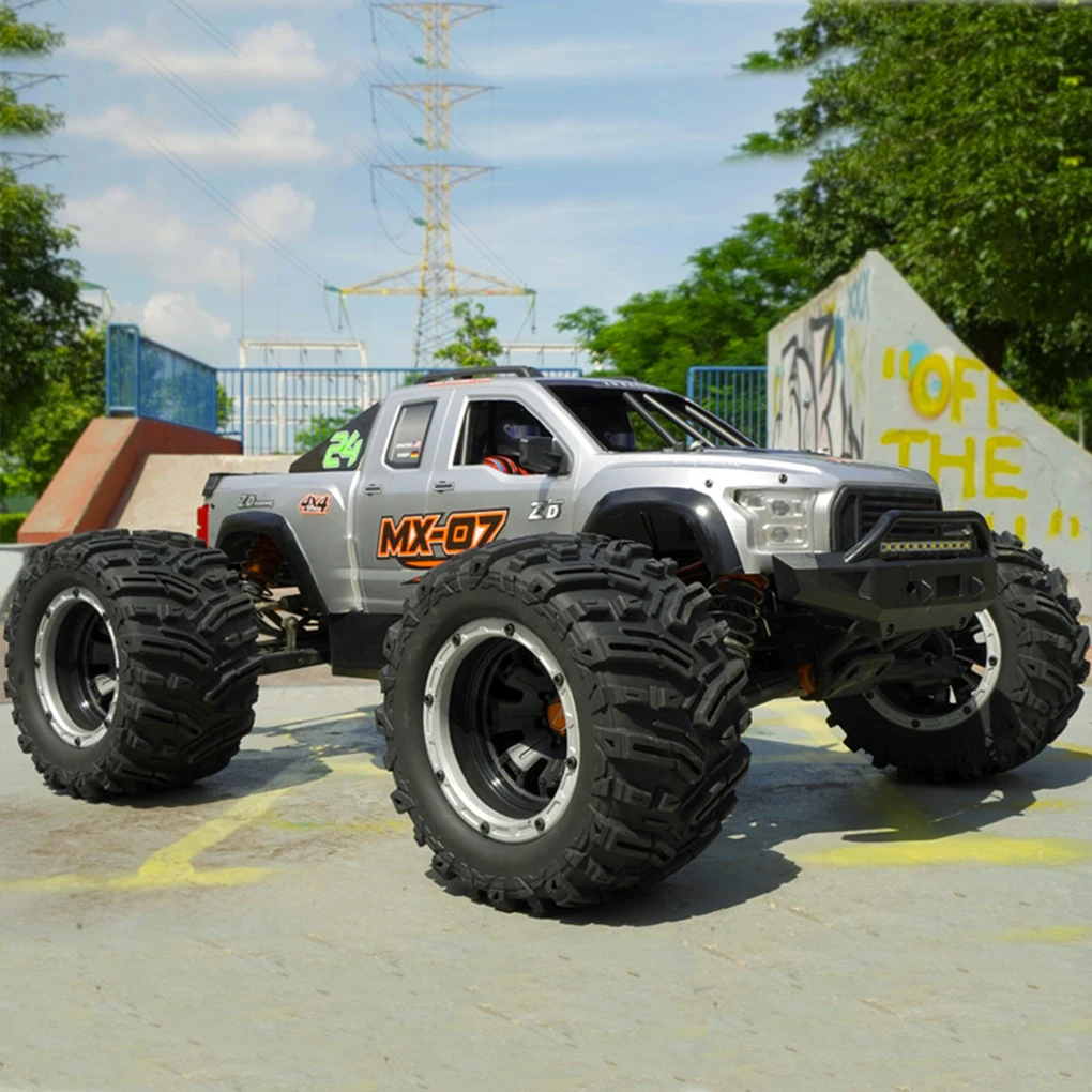 S854afb59d2624359a71569404cf526d5y [실버 프레임] ZD 레이싱 MX 07 1/7 스케일 4WD 8S 브러시리스 몬스터 트럭 버기 오프로드 전기 80km/h 고속 레이싱 Hobbywing MAX6 RC 자동차