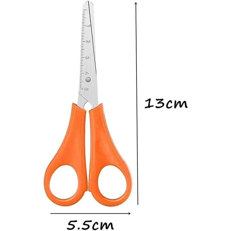 For School Office Home12 Pcs Children Safety Scissors Plastic Handle Paper Scissors Scissors with Centimeter Scale - 2