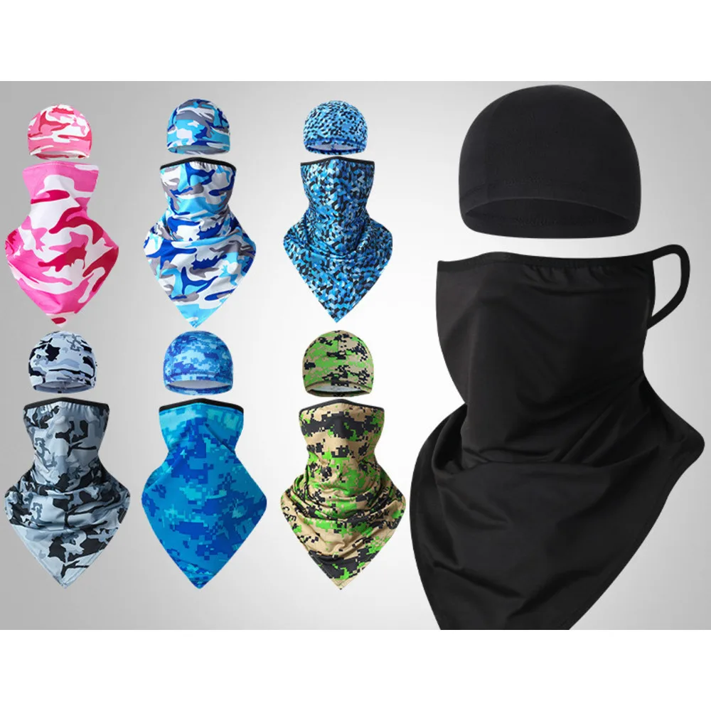 Multi functional magic face towel for outdoor cycling, sun protection, ice silk sleeves, seamless combination, moisture_voghion.com