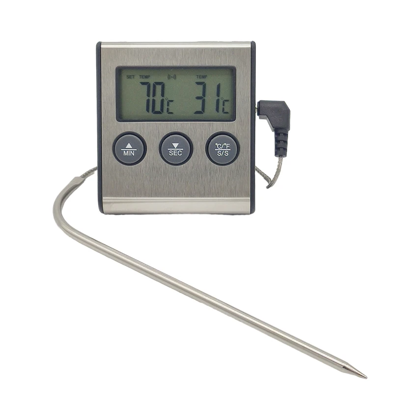 Termometru digital pentru gătit pentru bucătărie Temperatura alimentelor din carne pentru cuptor Funcție de cronometru pentru grătar cu sondă Contor de căldură pentru gătit_voghion.com