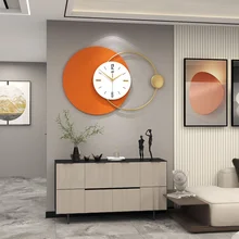 

Pointer Digital Wall Clocks Living/sofa Room Modern Simple Home Decorative Art Metal Orange Mute on Time Special-shaped Clocks
