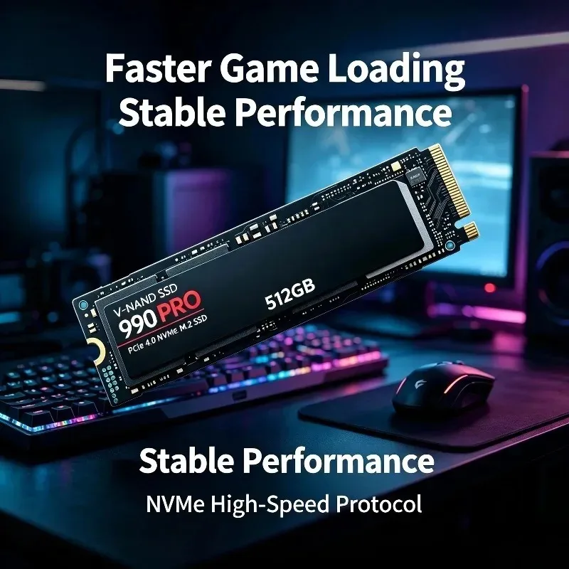 SSD Samsung 990 PRO NVMe PCIe 4.0 بسعات 512GB إلى 4TB