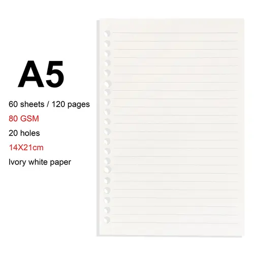 A4/B5/A5 Loose Leaf Refill Binder Notebook Blank/Line/Grid/Cornell Replacable Metal Ring Office&School Supplies Stationery - Image 16