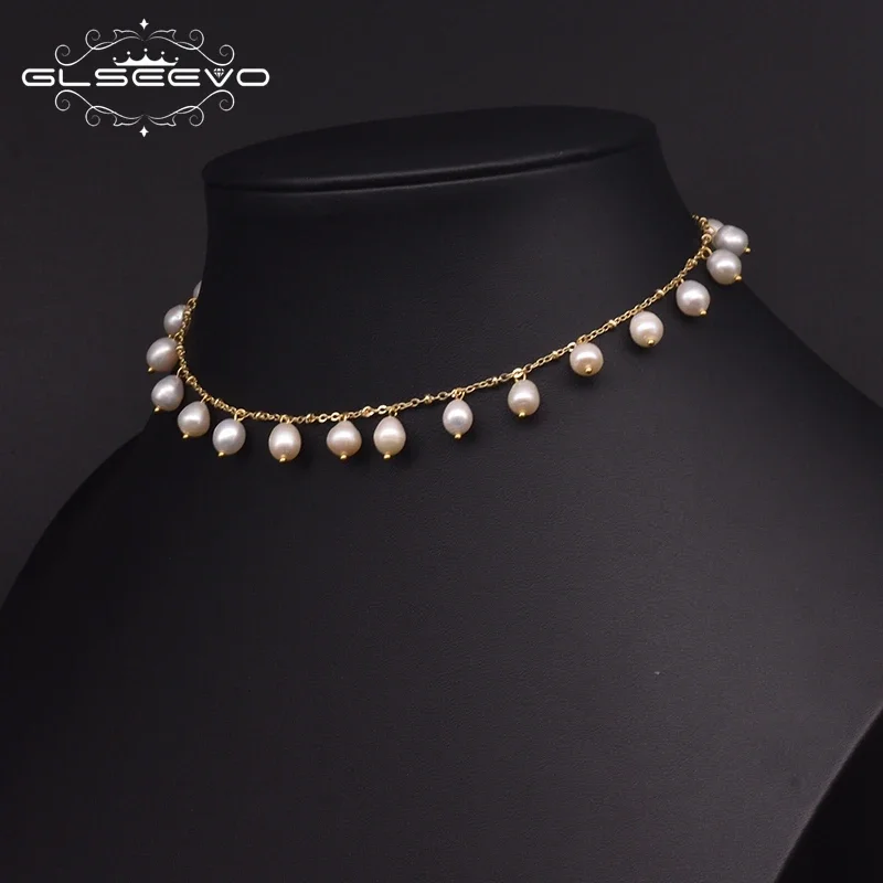 Gfsdjalkj 46cm Natural Freshwater Pearl Necklace Irregular Shape Punch  Pearl Choker for Women Gift V…See more Gfsdjalkj 46cm Natural Freshwater  Pearl