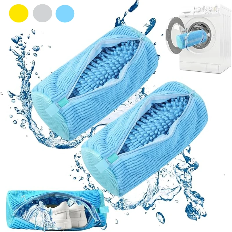 Shoe Washing Bag Shoe Washing Machine Bag Invisible Zipper Side Opening Shoe Laundry Bags Sneakers Reusable Shoes Cleaning Bags for All Sizes shoe washing bag