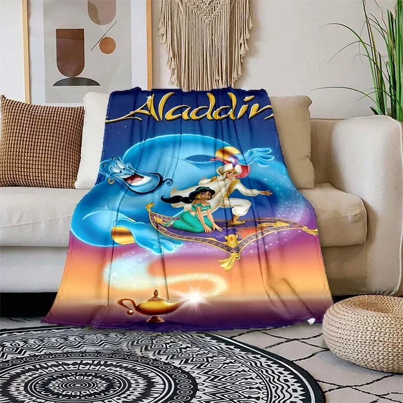 thumbnail image 1 of Manta ligera con estampado de Aladdin de Disney para sala de estar, dormitorio, habitación de niños, manta cálida, regalo de Navidad, 1 of 5