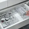 Plastic Transparent Cosmetics Storage Boxes Set Stackable Vanity Bathroom Makeup Organizer Bin Desktop Drawer Organizer 4