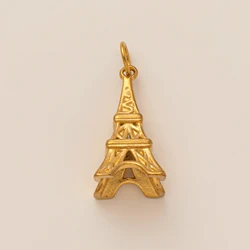 Adorable Gold - Plated Enamel Charms - DIY Jewelry Making Pendants (Eiffel Tower)