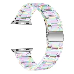 Vibrant Clear Resin Apple Watch Bracelet Band - Series 11 42mm (Colorful)