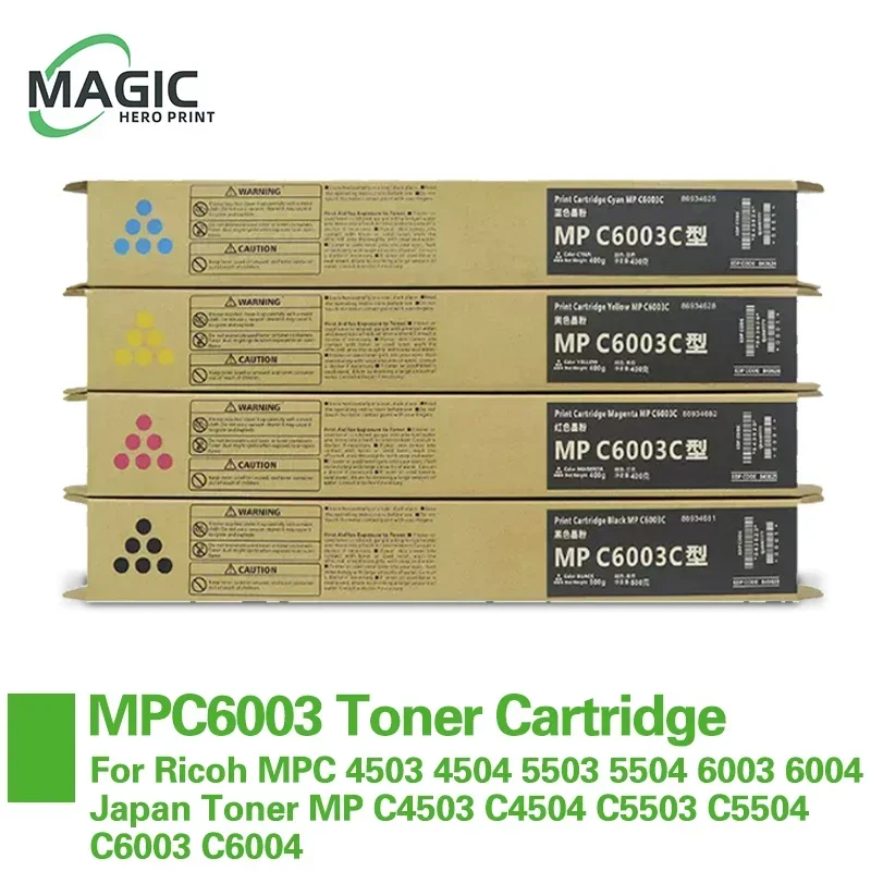 Cartucho de Toner para Ricoh Mpc6003 Mpc 4503 4504 5503 5504 6003 6004 6004 Toner Japonês mp C4503 C5503 C5504 C6003 C6004 Novo
