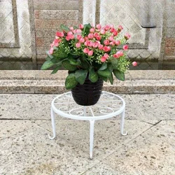 Outdoor Iron Plant Rack for Garden Display and Storage (WHITE)