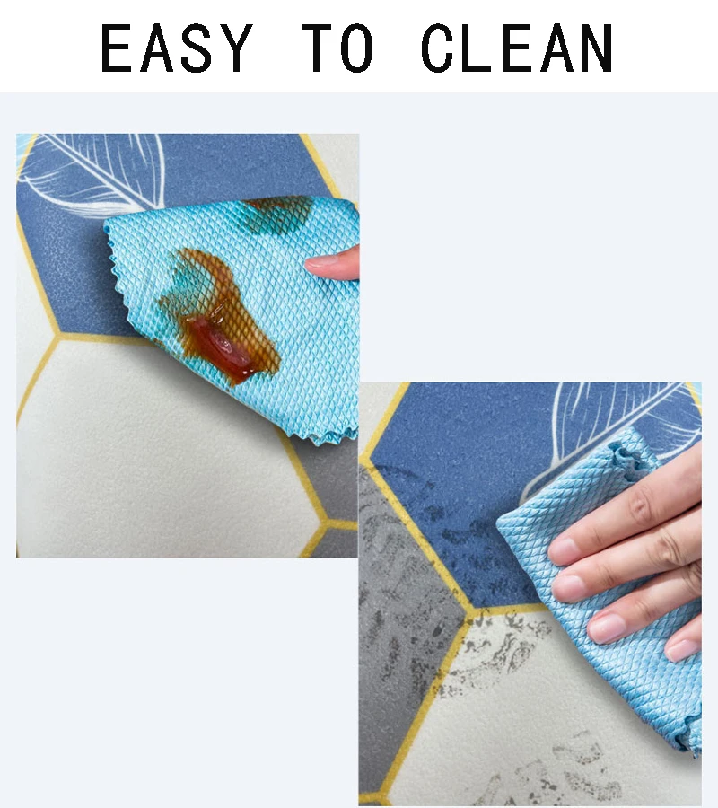 Entry Door Mats PVC Leather Non-slip Rugs Large Area Balcony Carpets Home Bathroom Rug Kitchen Waterproof and Oil-proof Carpet 5