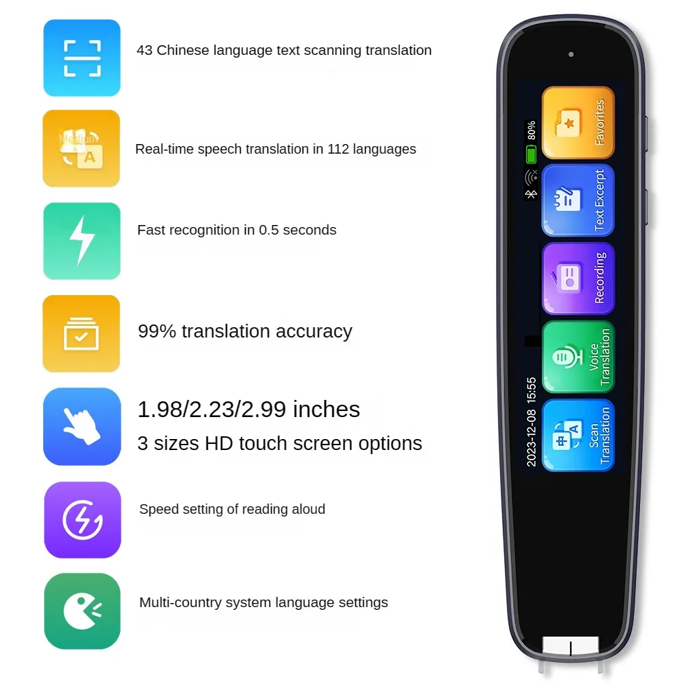 New Translation Pen Record Pen Dictionary Scan Smart scanner Language Learner Reader Business Travel translation device