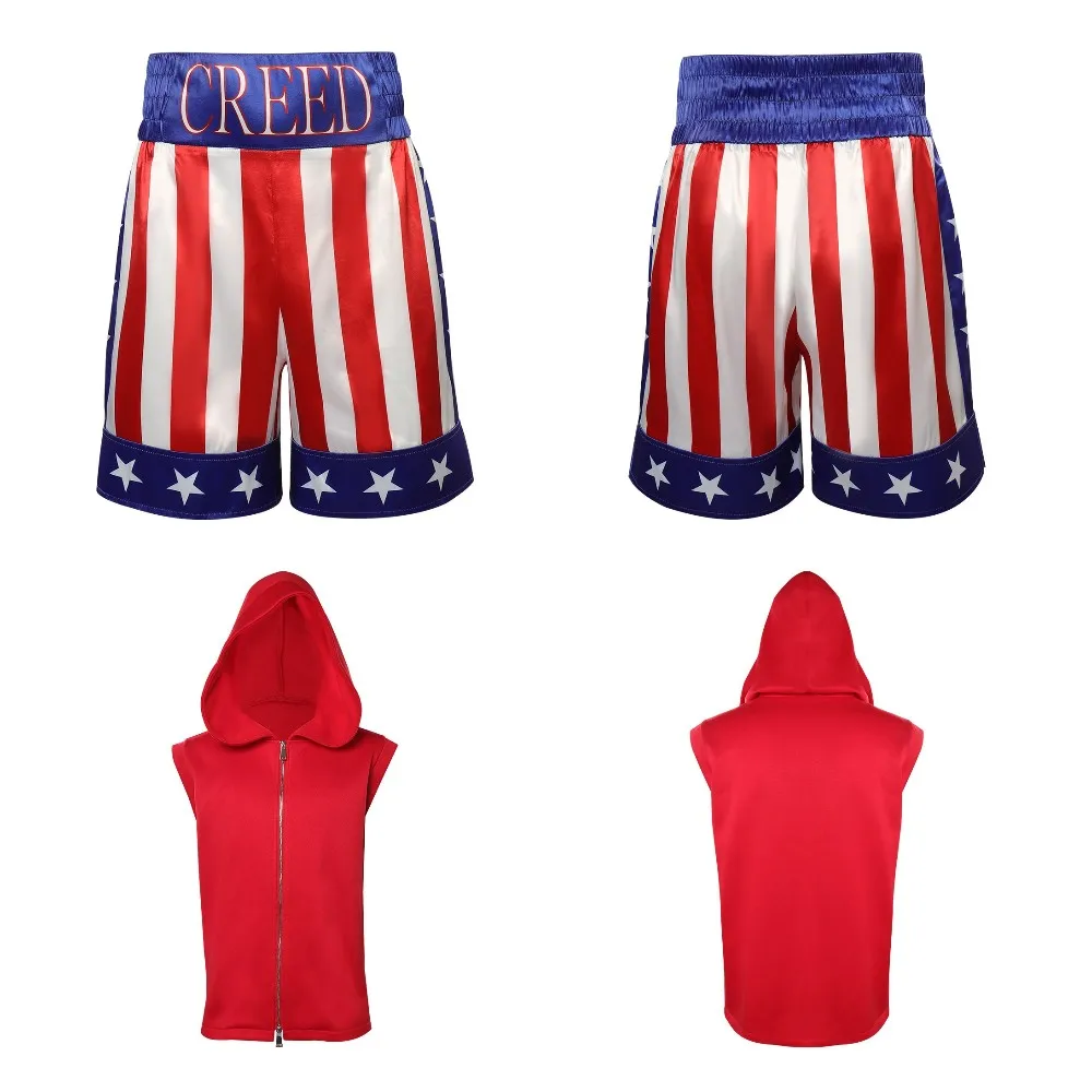 

Creed III Adonis Creed Cosplay Costume Outfits Hoodie Vest Shorts Pants Halloween Carnival Party Suit Adult Men Male Disguises