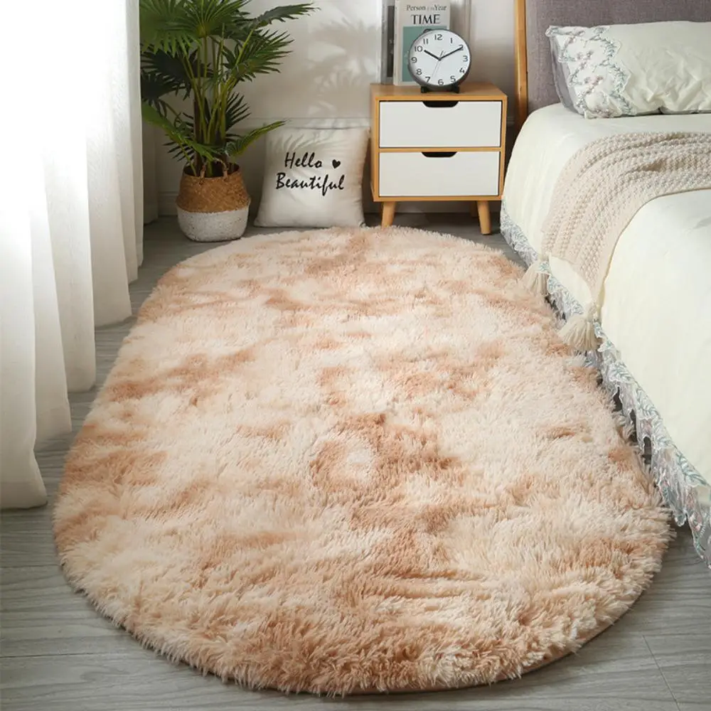 Tie-Dye Oval Living Room Rug Comfortable Soft Home Decor Floor Cushion Sofa Eend Table Bedroom Fluffy Non-Slip Plush Bed Rug floor mat