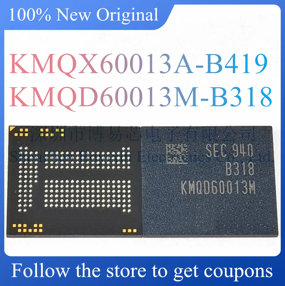 

NEW KMQD60013M-B318 KMQX60013A-B419 .Original genuine 32+2GB EMCP memory.