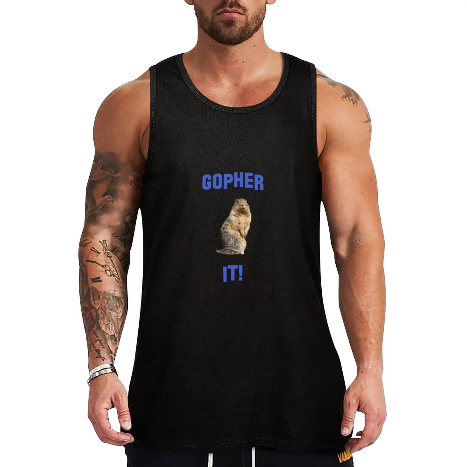 

New Gopher it - Pun Design Tank Top Sports shirt man sleeveless t-shirts for men Men's summer vest