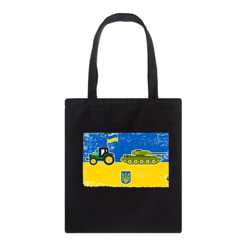 Funny Ukrainian Farmer Tractor Tank Meme Ukraine Tractor Print Shopping Bag Tote Bags Shoulder Bag Bags Large Capacity Handbag 