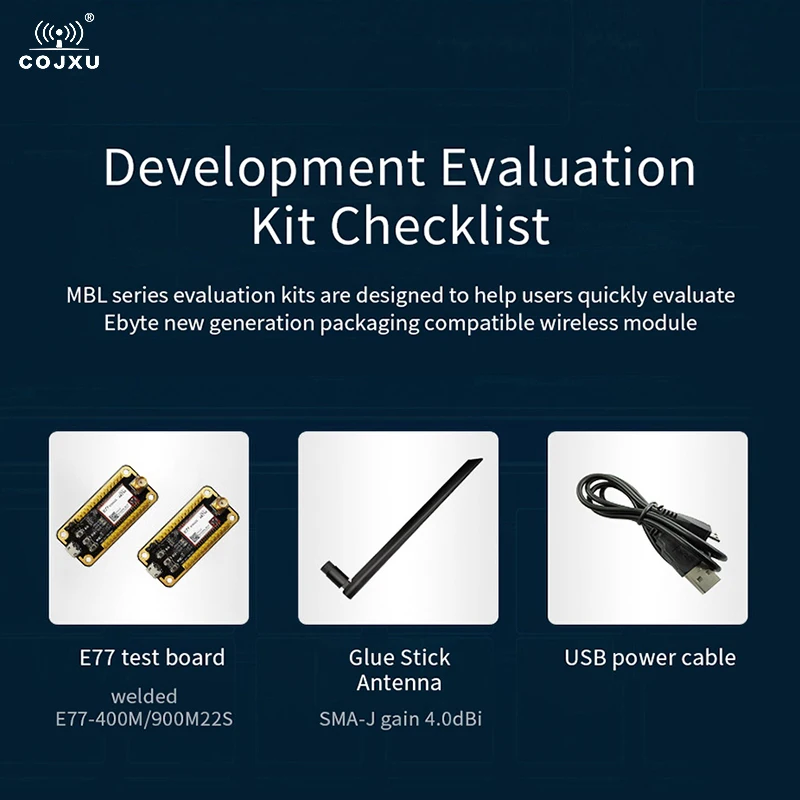 STM32 Development Testing Board Pre-soldered E77-900M22S COJXU E77-900MBL-01 USB Interface LoRa Module With Antenna