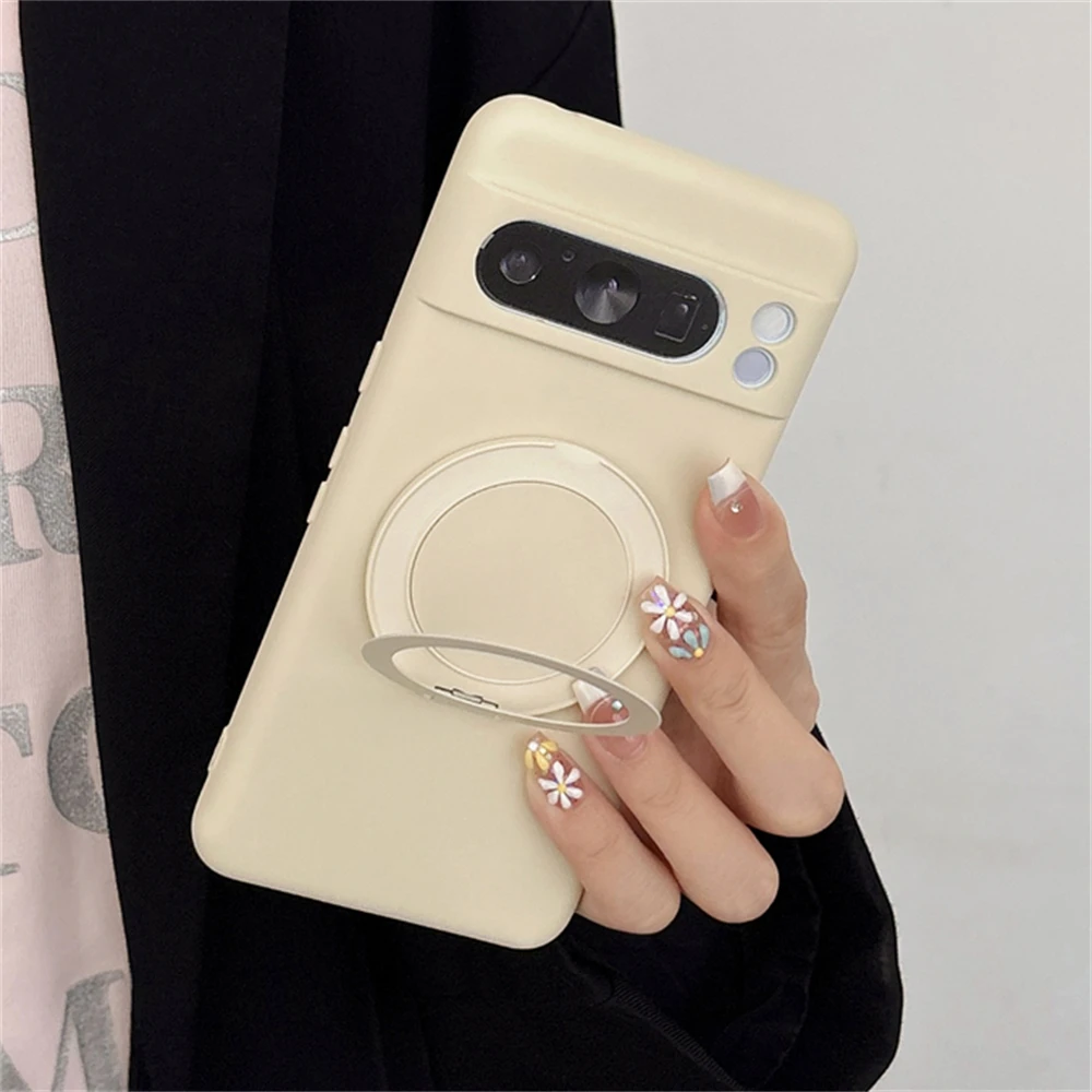 Liquid Silicone Magnetic Phone Case with Stand Holder