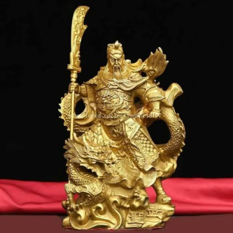 

8 Inch Brass Household Feng Shui Auspicious Animal Fortune Longguan Gongyu