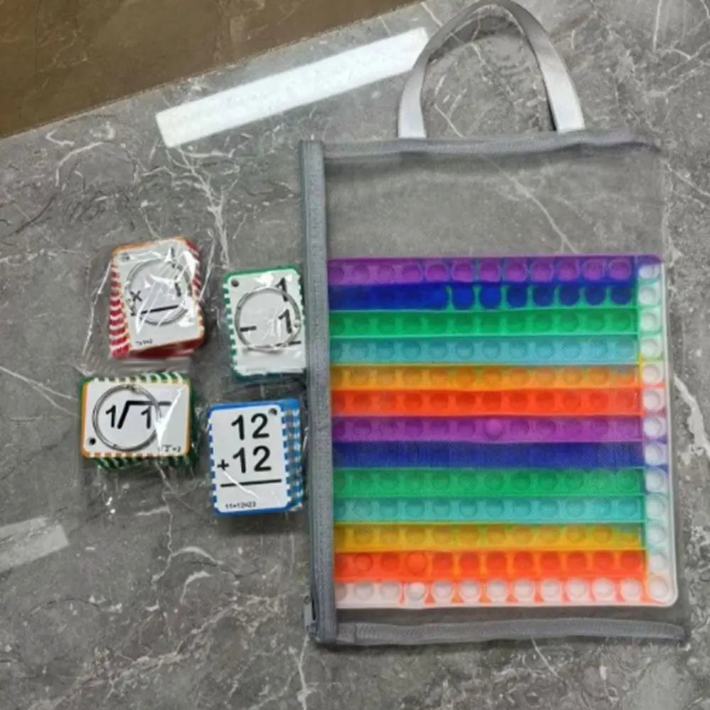 Times Table Chart Multiplication Flash Card with Multi-Math Cards Learning Tool Pop-It Math Fidget Toy Preschool Education 6